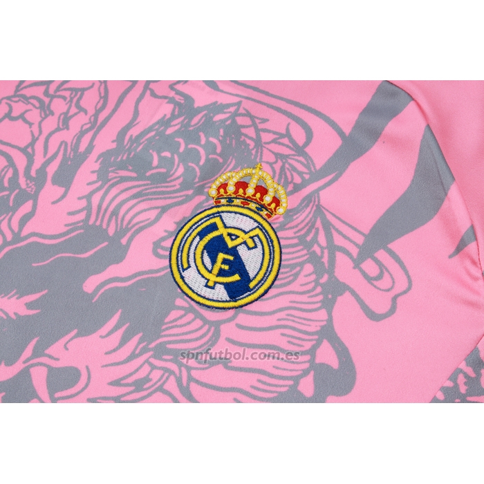 Chandal del Real Madrid Dragon Manga Corta 2024-2025 Rosa - Pantalon Corto